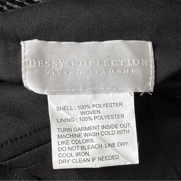 NWT DESSY 90s Crinkle Metallic Twist Strap 1 Shoulder Sleeveless Trumpet Gown 10 - Picture 3 of 5